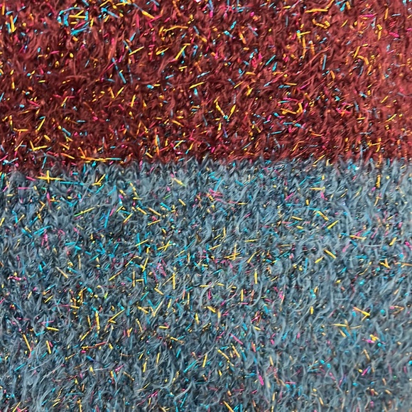 NWT Art Class XXL Striped Colorblock Metallic Sparkle Sweater - Picture 9 of 9